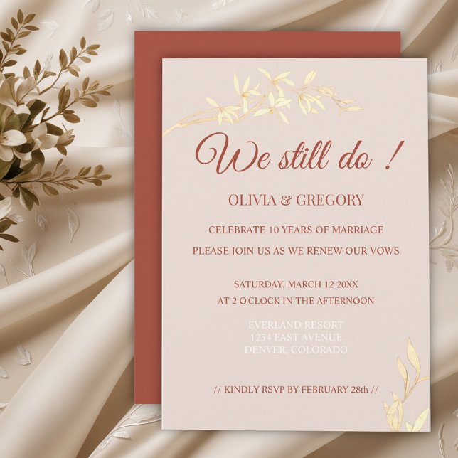 Convites Renovação de Vow Floral Rustic eterno (Criador carregado)