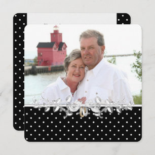 Convites Renovação de Vow Negra e Branca