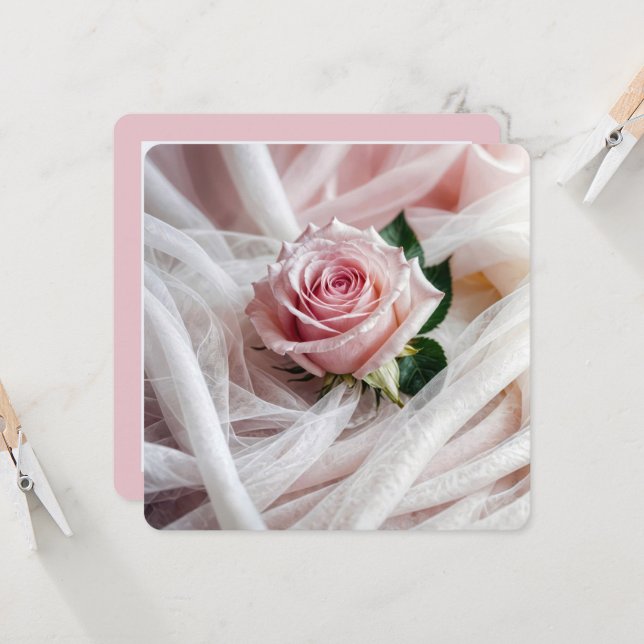 Convites Renovação de Vow Rosa de Casamento Rosa (Frente/Verso In Situ)