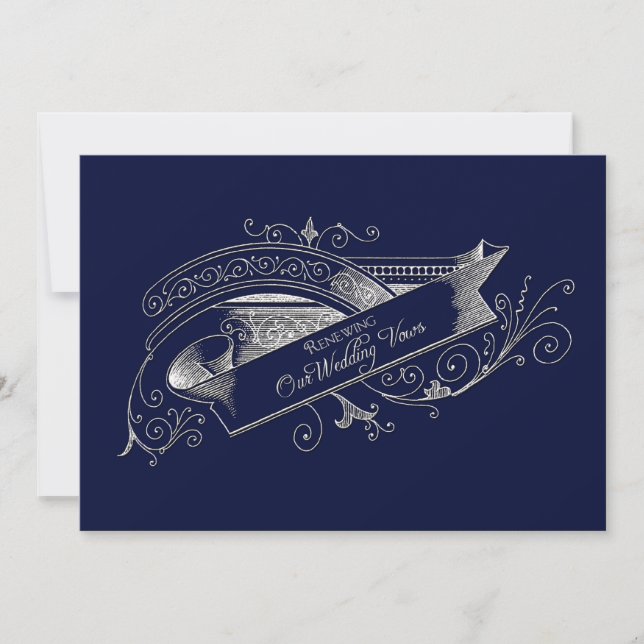 CONVITES RENOVAÇÃO DE VOWS DE CASAMENTO - MARINHO AZUL (Frente)