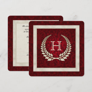 Convites Renovação do vaso de casamento do Red Damask e P