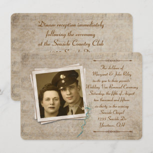 Convites Renovação do voto de casamento da música do