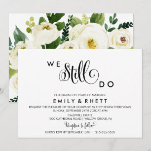 Convites Renovação floral do sul do voto da caligrafia   