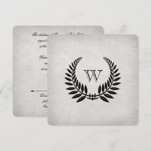 Convites Renovação preta Monogrammed do voto do louro