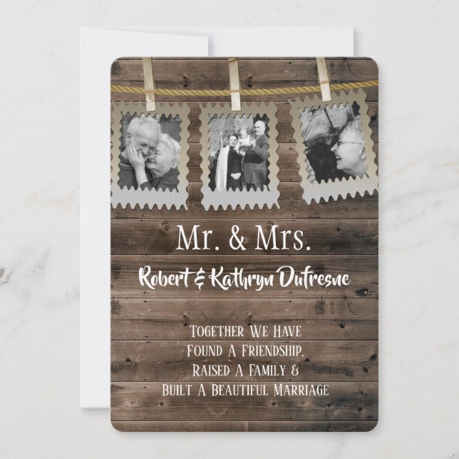 Convites Renovação Romântica de Velas com Fotos (Frente)