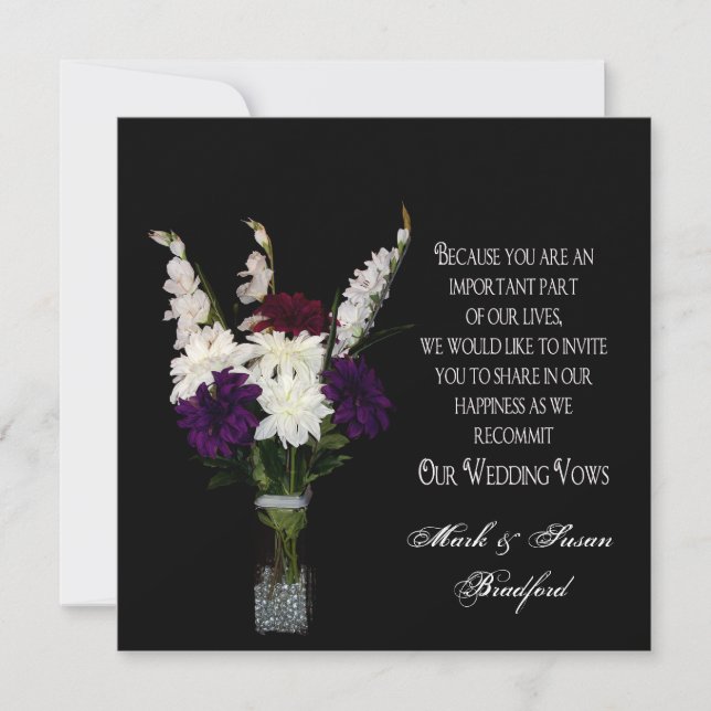 Convites Renove Vows de Casamento - Convênio de Flor (Frente)