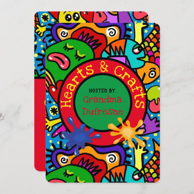 Convites Reprodução de artesanatos (Frente/Verso)