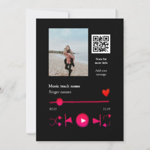 Convites Reprodutor de música personalizado casal amor códi