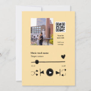 Convites Reprodutor de música personalizado casal amor códi