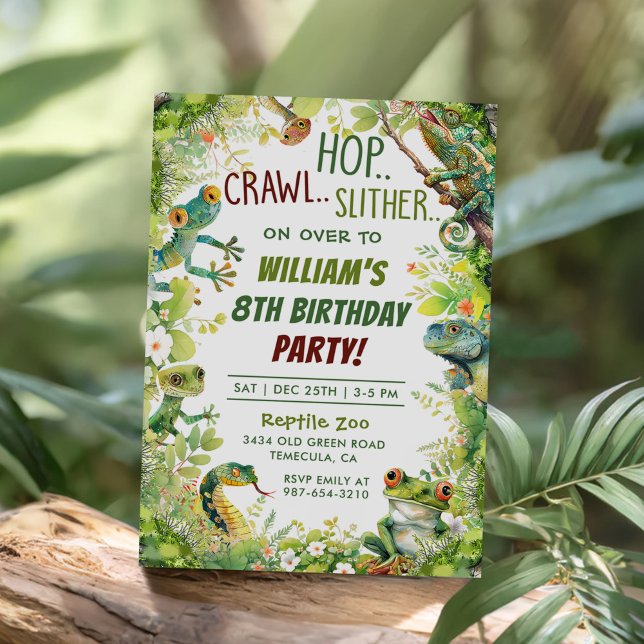 Convites Réptil Show 8ª Festa de aniversário (Criador carregado)