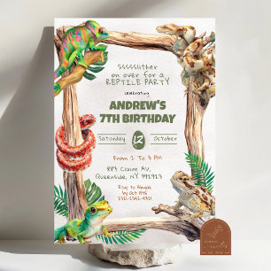Convites Reptiles Boy Birthday