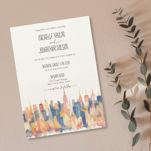 Convites Rero Nova Iorque Destination Wedding Watercolor