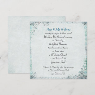 Convites reserva de casamento antiga fronteira floral