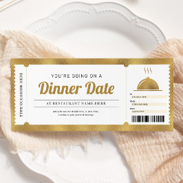 Convites Reserva de Jantar no Restaurante Voucher Dourado