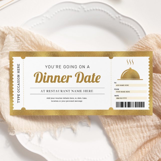 Convites Reserva de Jantar no Restaurante Voucher Dourado (Criador carregado)