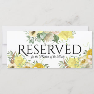 Convites Reservado Floral Amarelo