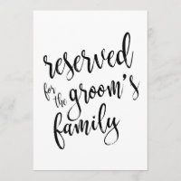 Reservado para a Família do Noivo Sinal Acessível