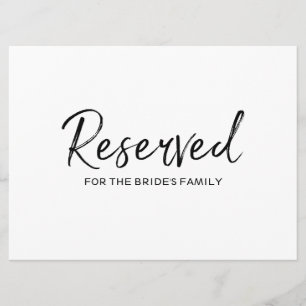 Convites "Reservado" para Placa de Família   Letra à Mão Es