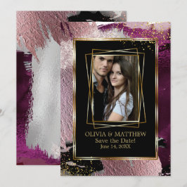 Convites Reserve a Data | Abstrato do chassis preto com fen