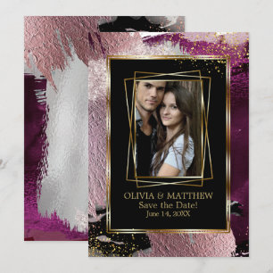 Convites Reserve a Data  Abstrato do gabinete preto fotogr