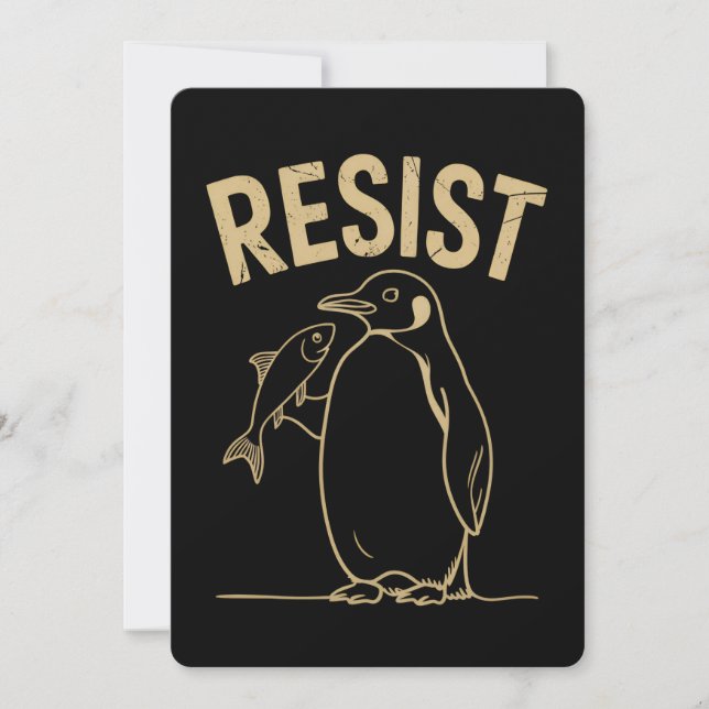 Convites Resistência ao ativismo dos pinguins Protesto Vint (Frente)