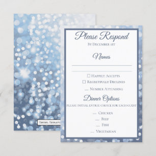 Convites Resposta de Casamento Azul Gélido de Inverno