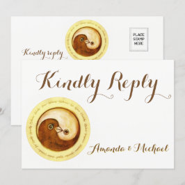 Convites RESPOSTA DE CASAMENTO CARTA Rodox Pombas YinYang H