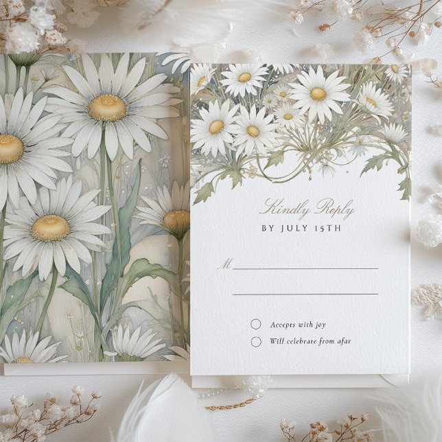 Convites Resposta de Casamento de Daisies RSVP (Criador carregado)