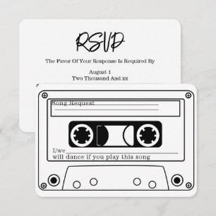 Convites Resposta de Casamento em Fita de Música Retro Esti