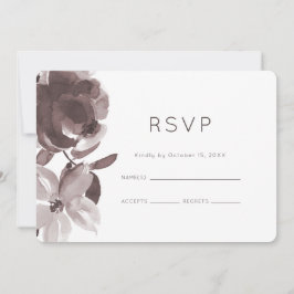 Convites Resposta de Casamento Floral Ameixa Bonita