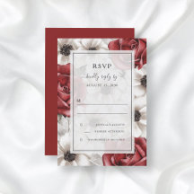 Resposta de Casamento Floral Anêmona Rosas Vermelh