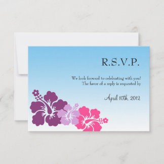 Convites resposta de casamento flores de hibisco havaiano r
