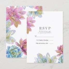 Convites Resposta de Casamento Jardim de Suculentas Berry M