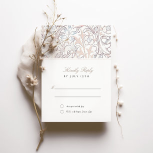 Convites Resposta de Casamento Pastel Clássico Golden Lily