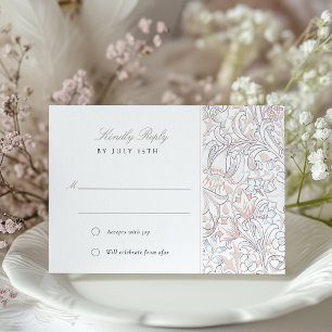 Convites Resposta de Casamento Pastel Clássico Golden Lily