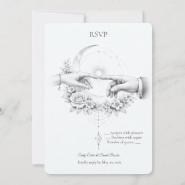 Convites Resposta de Casamento Romântico com Design Minimal