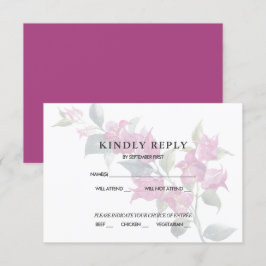 Convites Resposta de RSVP Bougainvillea Mediterrânea Rosa