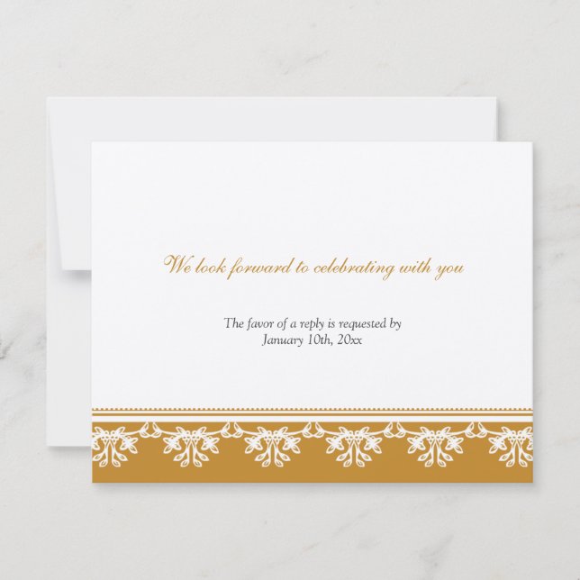 Convites Resposta de RSVP de casamento com bordas de filigr (Frente)