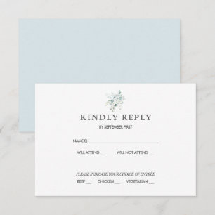Convites Resposta de RSVP de casamento com Eucalipto Azul V