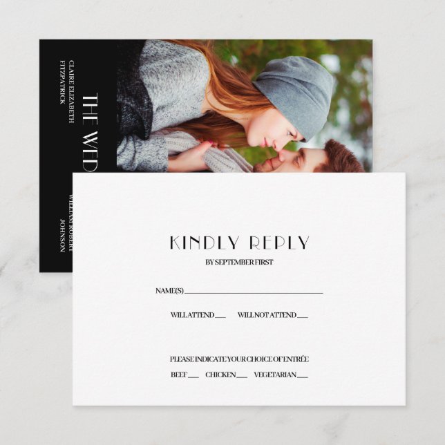 Convites Resposta de RSVP de casamento com pôster de filme  (Frente/Verso)