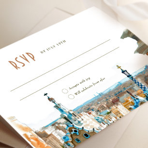Convites Resposta de RSVP de Casamento em Barcelona - Cartã