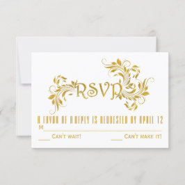 Convites Resposta de RSVP de casamento floral em folha de p