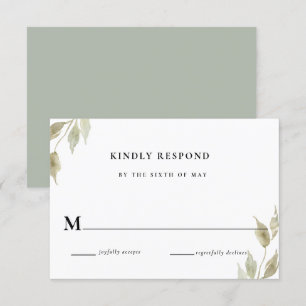 Convites Resposta de RSVP de Casamento Floral Rosa Clássico