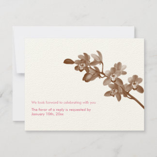 Convites Resposta de RSVP de casamento moderno ecru rosa or