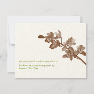 Convites Resposta de RSVP de casamento moderno em verde orq