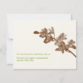 Convites Resposta de RSVP de casamento moderno em verde orq