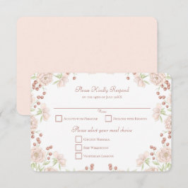 Convites Resposta de RSVP de Casamento Rosa Bege