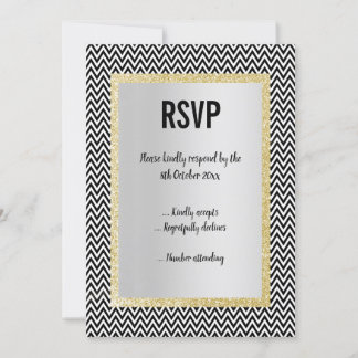 CONVITES RESPOSTA DE RSVP DE CHEVRON BRANCO BRANCO MODERNO