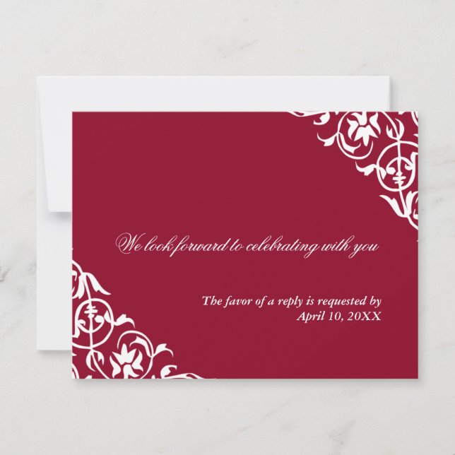 Convites Resposta de RSVP de envelope de casamento com perg (Frente)