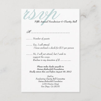 Convites Resposta de RSVP elegante para o evento de Silver